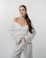 Ariana white wrap top