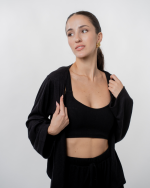 Ariana black wrap top