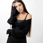 Mira black crop top