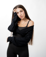 Mira black crop top