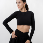 Aelia long-sleeve crop top