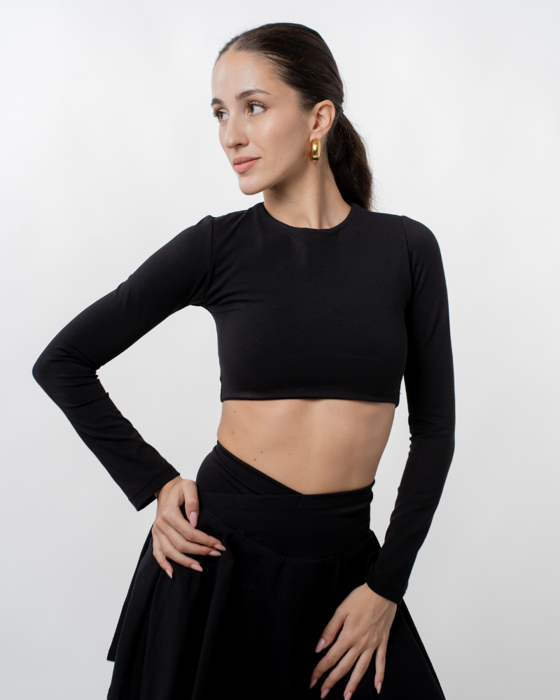 ZFW2508 Aelia long-sleeve crop top - Image 1