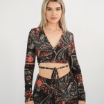 Jade multicolor wrap top