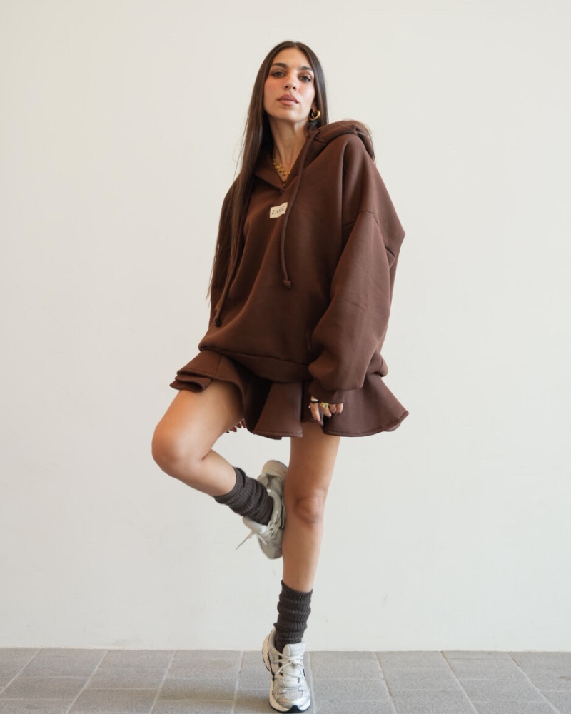 ZFW2616-BROWN Sandra mini skirt - Image 1