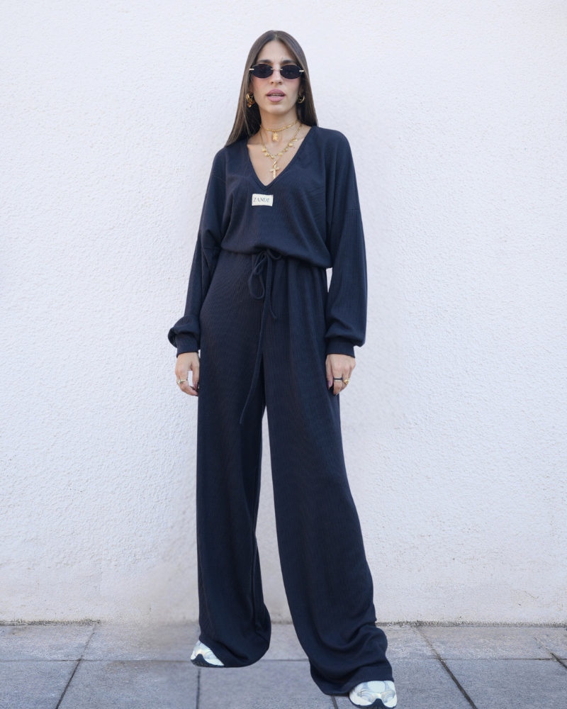 ZFW2618-PINK Judie rib jumpsuit - Image 1