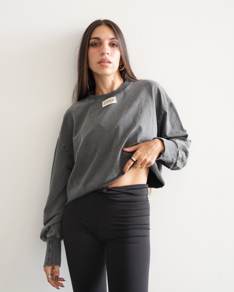 ZFW2636 Dua long sleeve crop top - Image 1