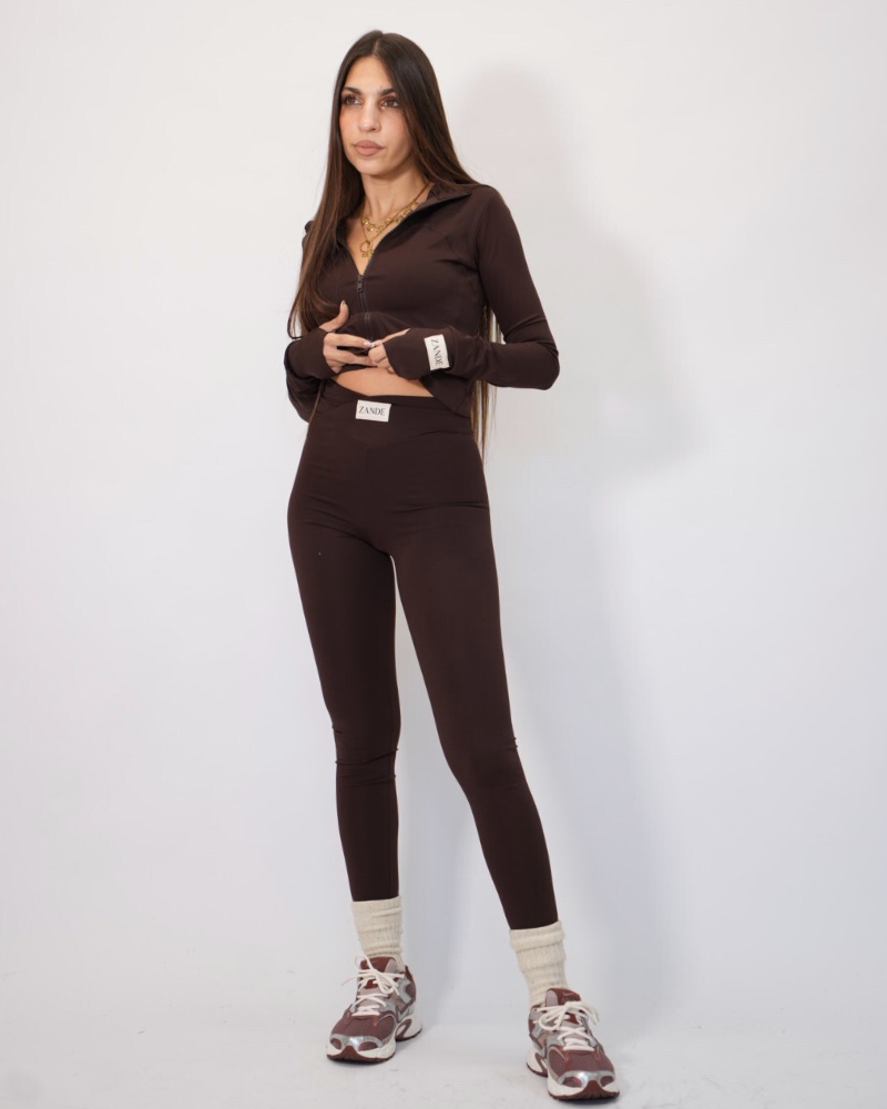 ZFW2641-BROWN Ingrid scrunch leggings - Image 1
