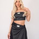 Evelyn denim crop top