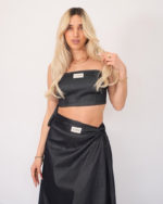 Evelyn denim crop top