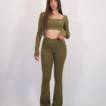Olive flare pants