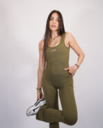 Olive flare jumpsuit - Image 2