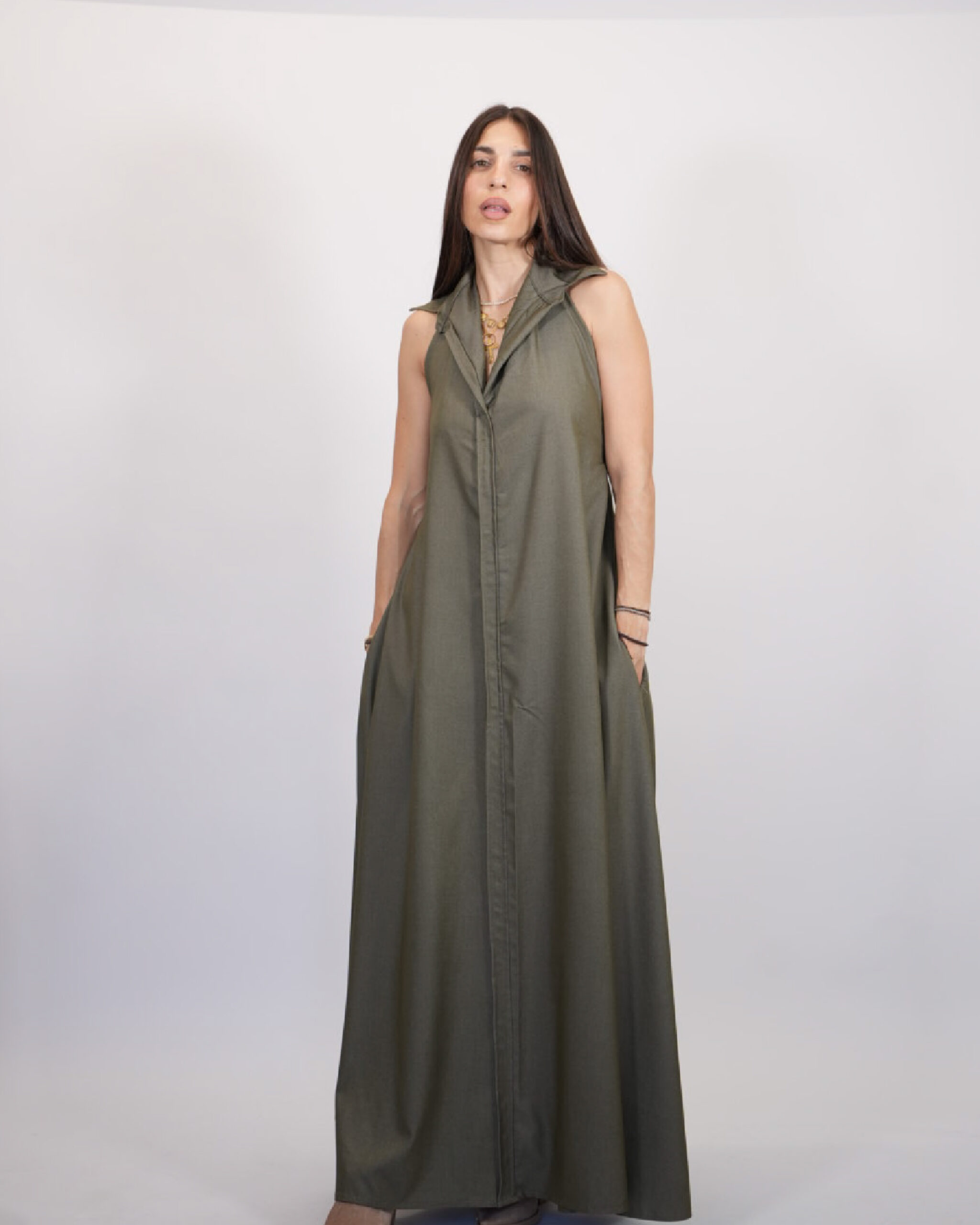ZSS2640-KHAKI_1 Antonia dress - Image 1