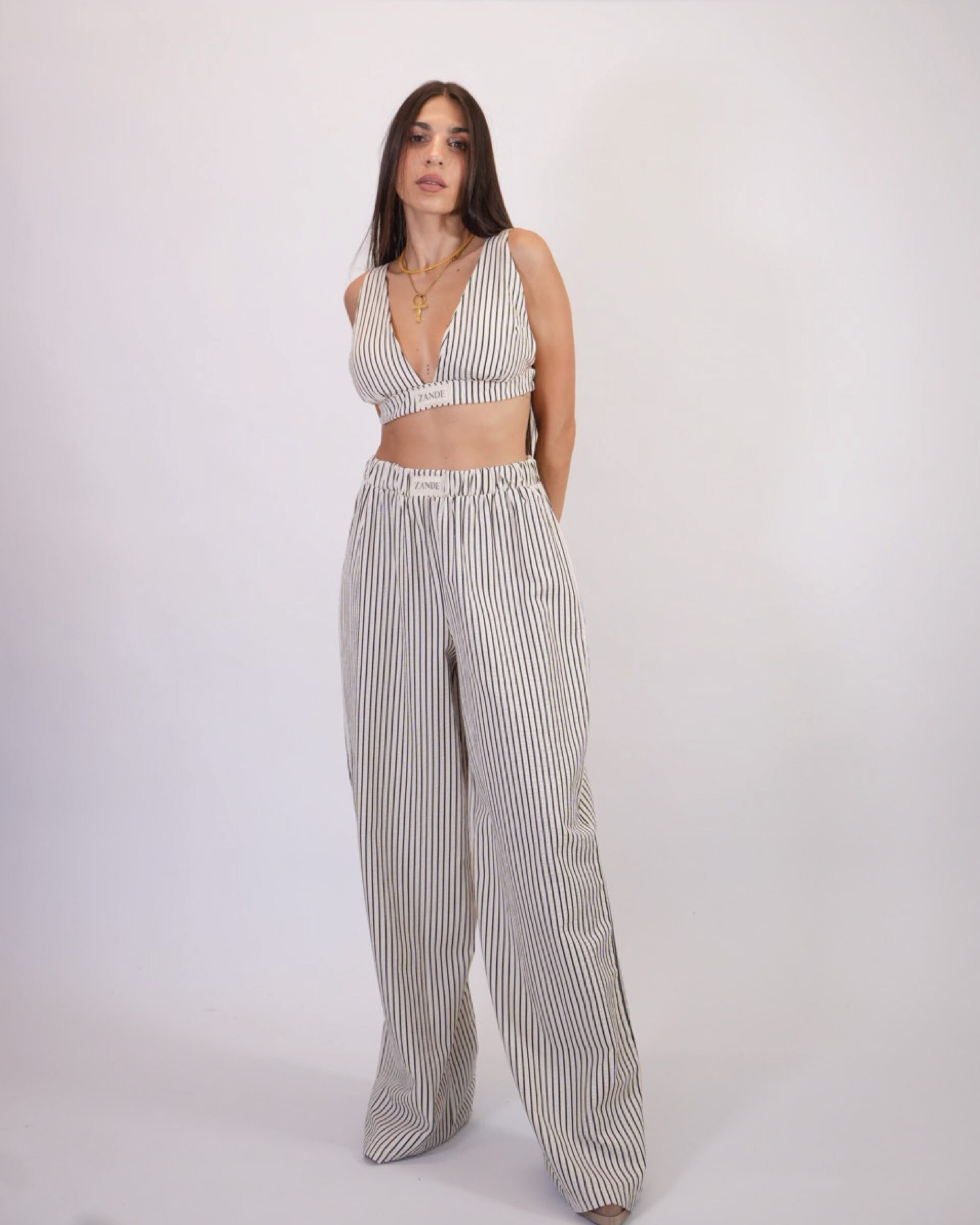 AN122-OFW Christine striped set - Image 1