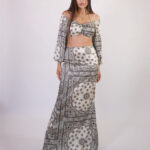 Allegra satin skirt set