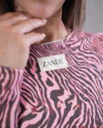 Pink Zebra Long Sleeve Cropped Top - Image 6