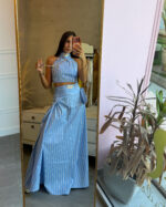 Evelyn stripe skirt halter