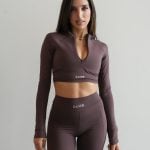 Choco crop top with zip