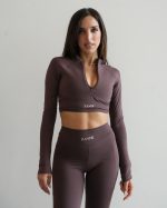 Choco crop top with zip