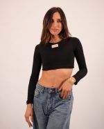 Cara long sleeve cropped top