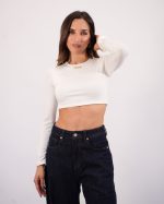 Cara long sleeve cropped top - Image 2