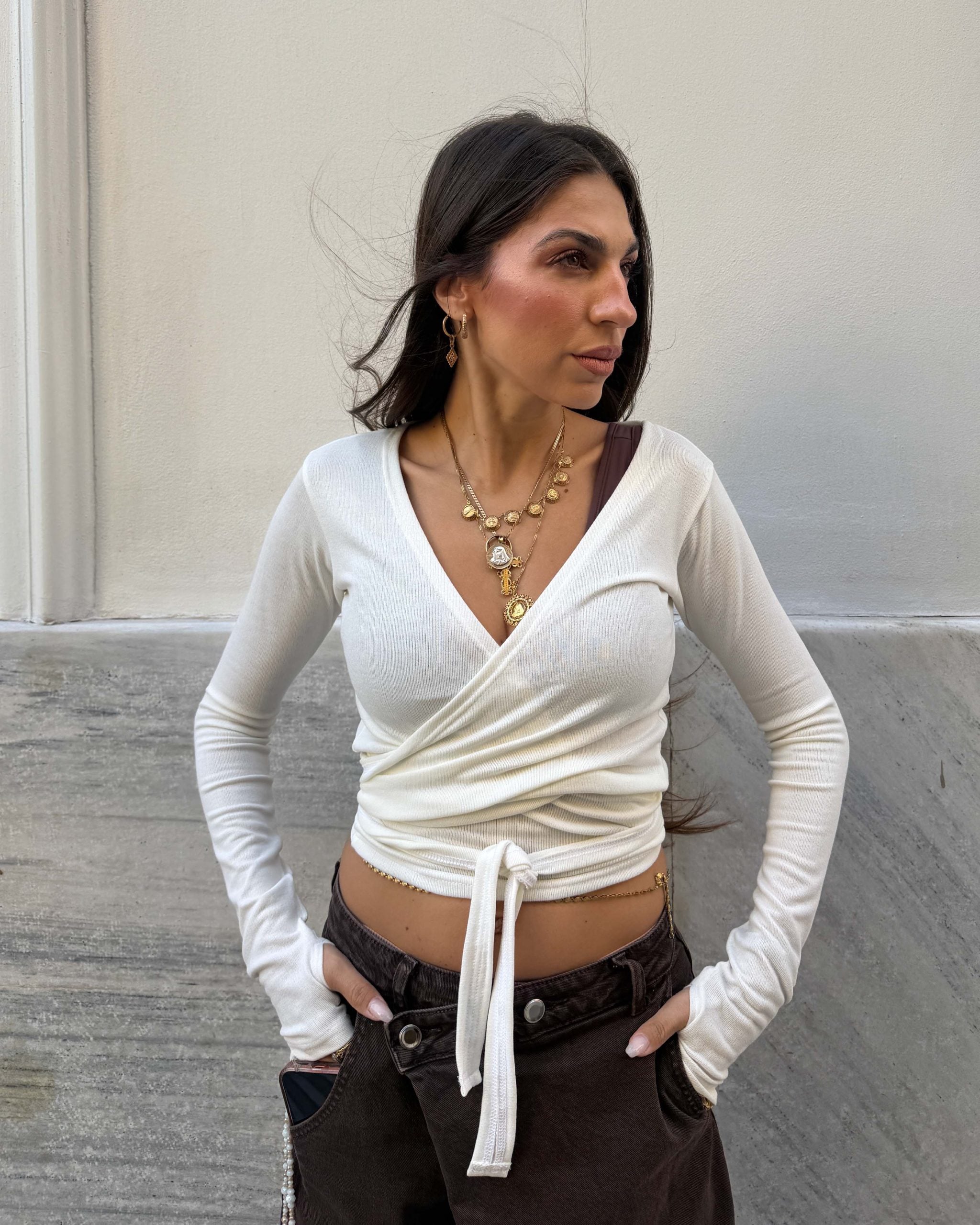 ZFW2714 Evrita wrap top - Image 1