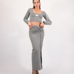 Estrella crop top with skirt set