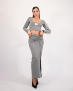 Estrella crop top with skirt set