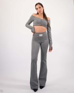 Natia striped flare pants set